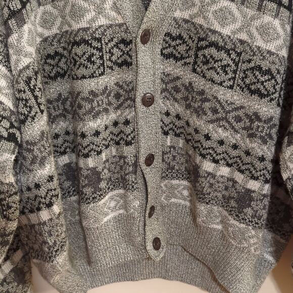 Florence Tricot Fair Isle button up cardigan sweater - Picture 3 of 6
